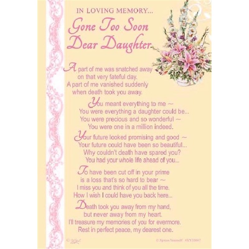 C35 DEAR DAUGHTER GRAVESIDE CARD  6S