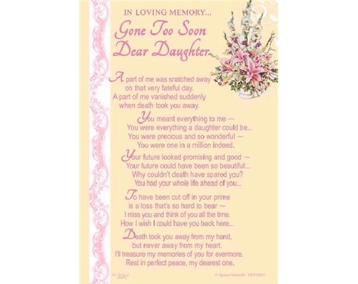 C35 DEAR DAUGHTER GRAVESIDE CARD  6S