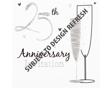 (6) SILVER ANNI INVITATION CARDS  6S