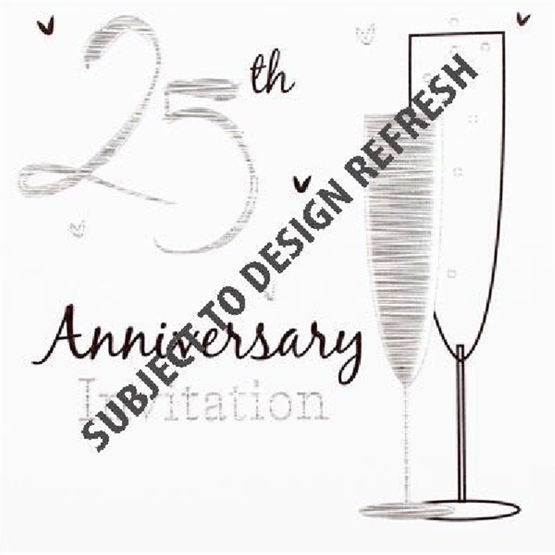 (6) SILVER ANNI INVITATION CARDS  6S