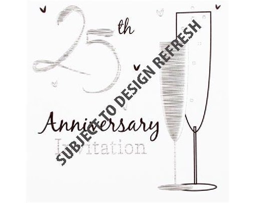 (6) SILVER ANNI INVITATION CARDS  6S