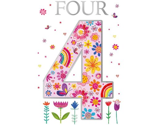 C50 GIRLS 4TH BIRHTDAY WORDPLAY  6S