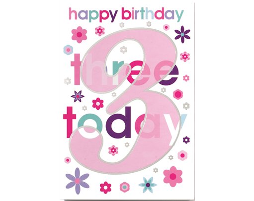 C50 GIRLS 3RD BIRTHDAY WORDPLAY  6S