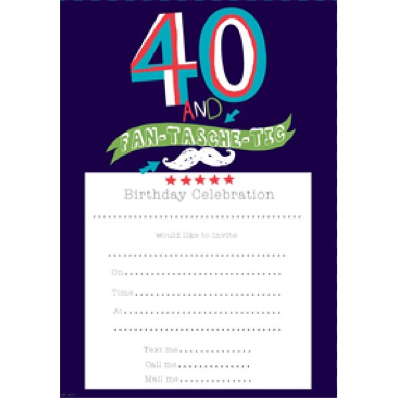 (20) 40TH MALE INVITES PADS  10S
