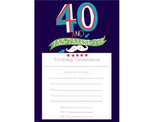 (20) 40TH MALE INVITES PADS  10S