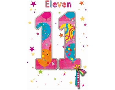 C50 GIRLS 11TH BIRTHDAY WORDPLAY  6S