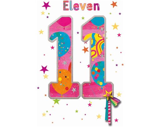 C50 GIRLS 11TH BIRTHDAY WORDPLAY  6S