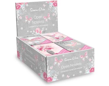 (8) OPEN FLORAL NOTELETS  24S