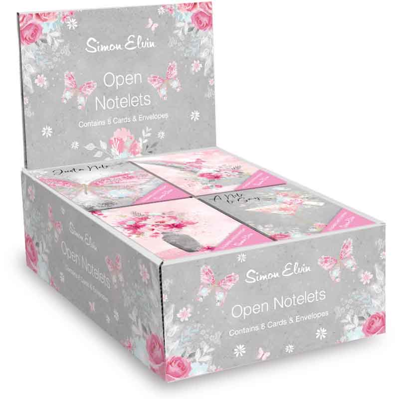 (8) OPEN FLORAL NOTELETS  24S
