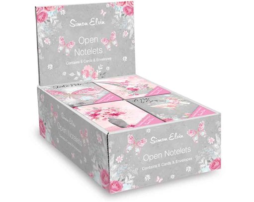 (8) OPEN FLORAL NOTELETS  24S