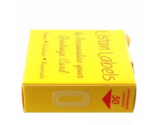 GOLD NO.0 LISTAN LABELS  50S