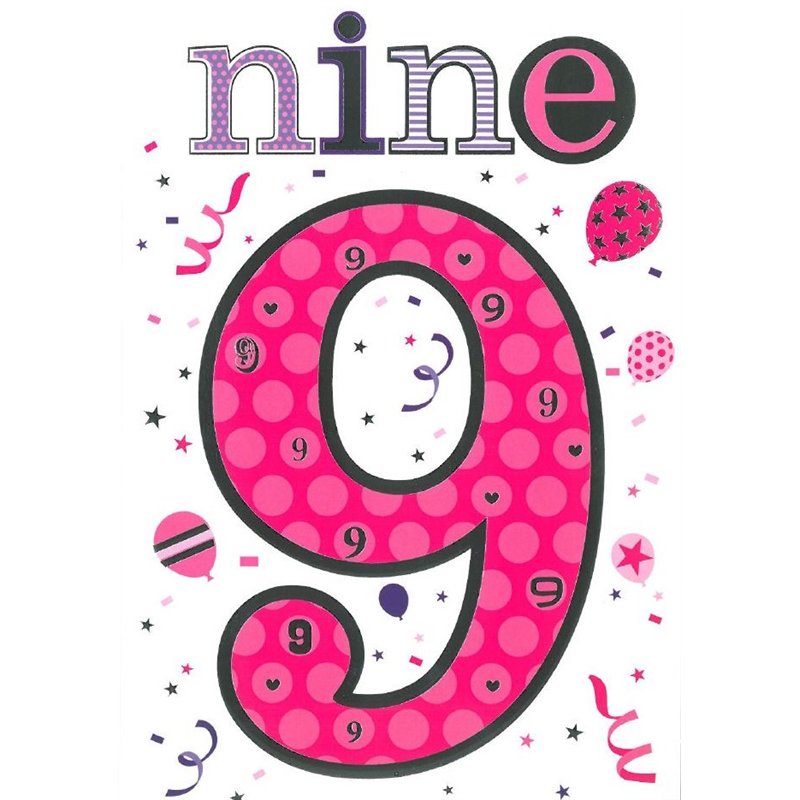 C50 GIRLS 9TH BIRTHDAY WORDPLAY  6S