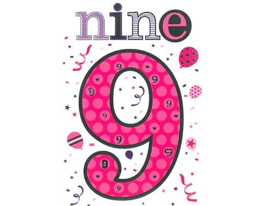 C50 GIRLS 9TH BIRTHDAY WORDPLAY  6S