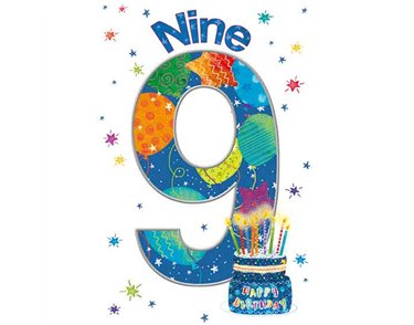 C50 BOYS 9TH BIRTHDAY WORDPLAY  6S