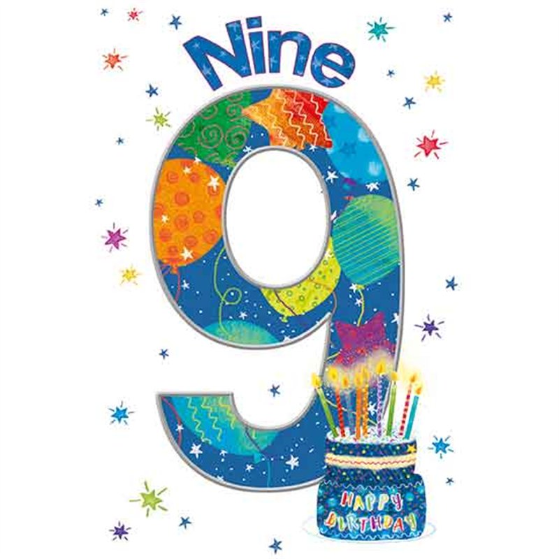 C50 BOYS 9TH BIRTHDAY WORDPLAY  6S