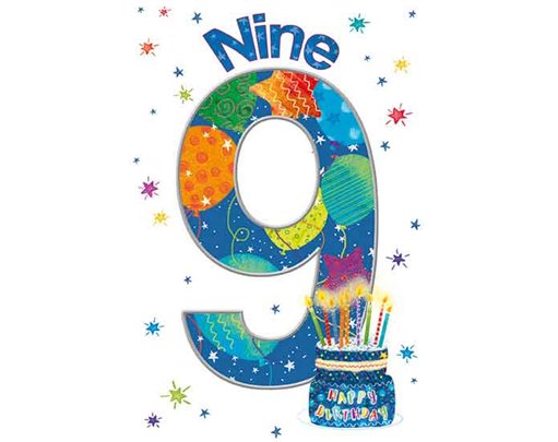 C50 BOYS 9TH BIRTHDAY WORDPLAY  6S
