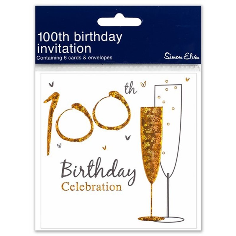 (6) 100TH INVITE DISPLAY PACK CARDS  6S