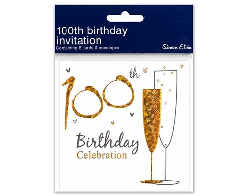 (6) 100TH INVITE DISPLAY PACK CARDS  6S