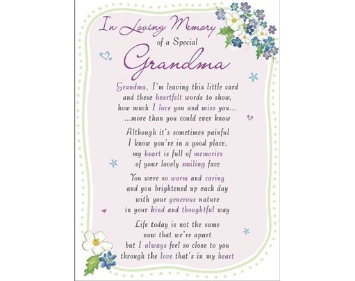 C35 GRANDMA E/DAY GRAVESIDE CARD  6S
