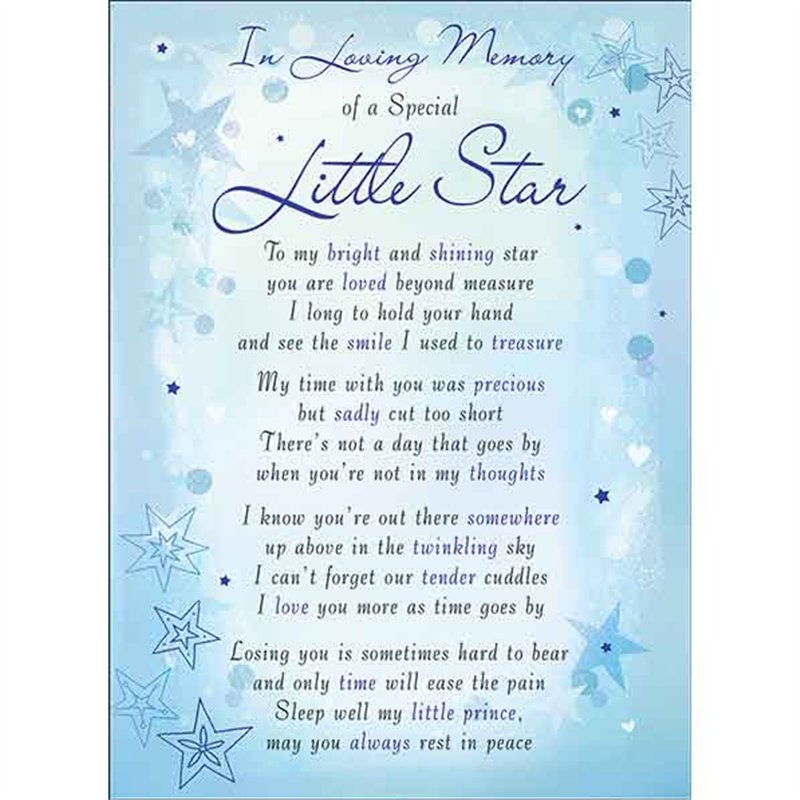 C35 LITTLE STAR E/DAY GRAVESIDE CARD  6S