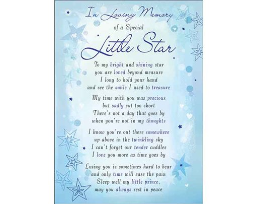 C35 LITTLE STAR E/DAY GRAVESIDE CARD  6S