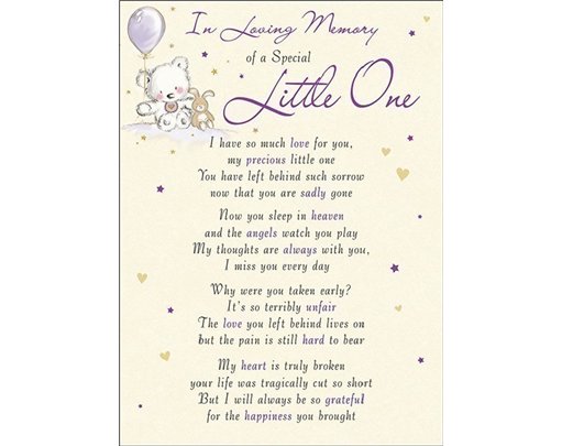 C35 SPECIAL LITTLE ONE GRAVESIDE CARD  6S