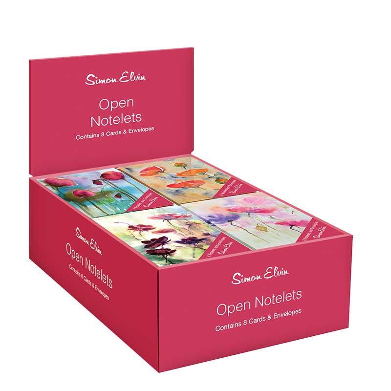 (8) OPEN FLORAL NOTELETS  24S