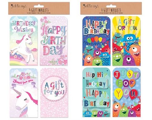 (4) 2ASST KIDS TIP-ON MONEY WALLETS