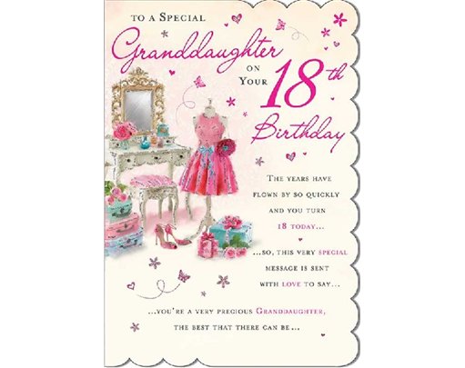 C75 AGE 18 GRANDDAUGHTER LOVE & WISHES  6S