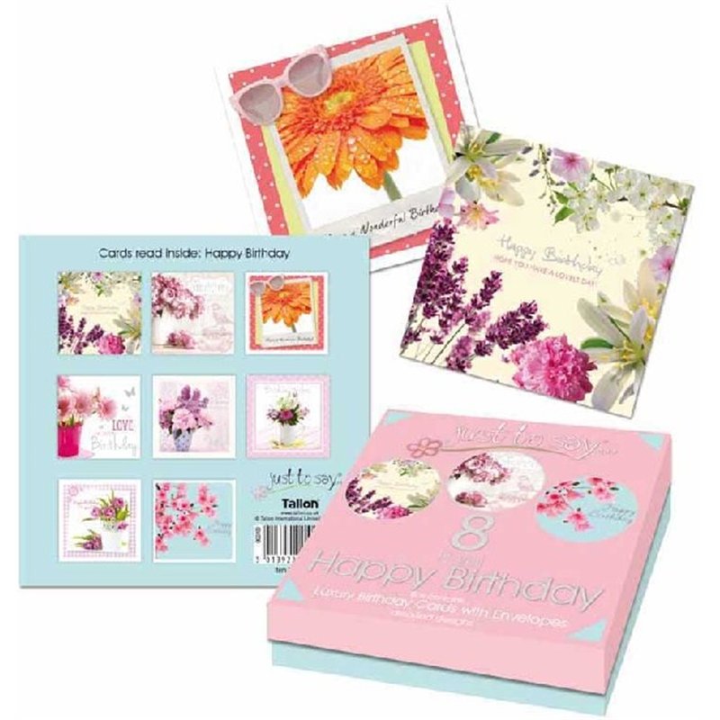(8) FLORAL BIRTHDAY CARDS BOXED