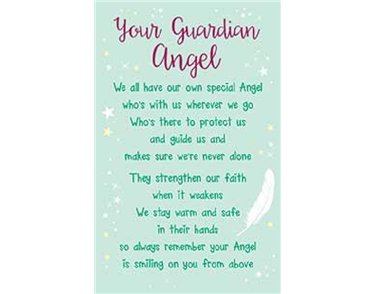 OPEN GUARDIAN ANGEL KEEPSAKE CARD  6S