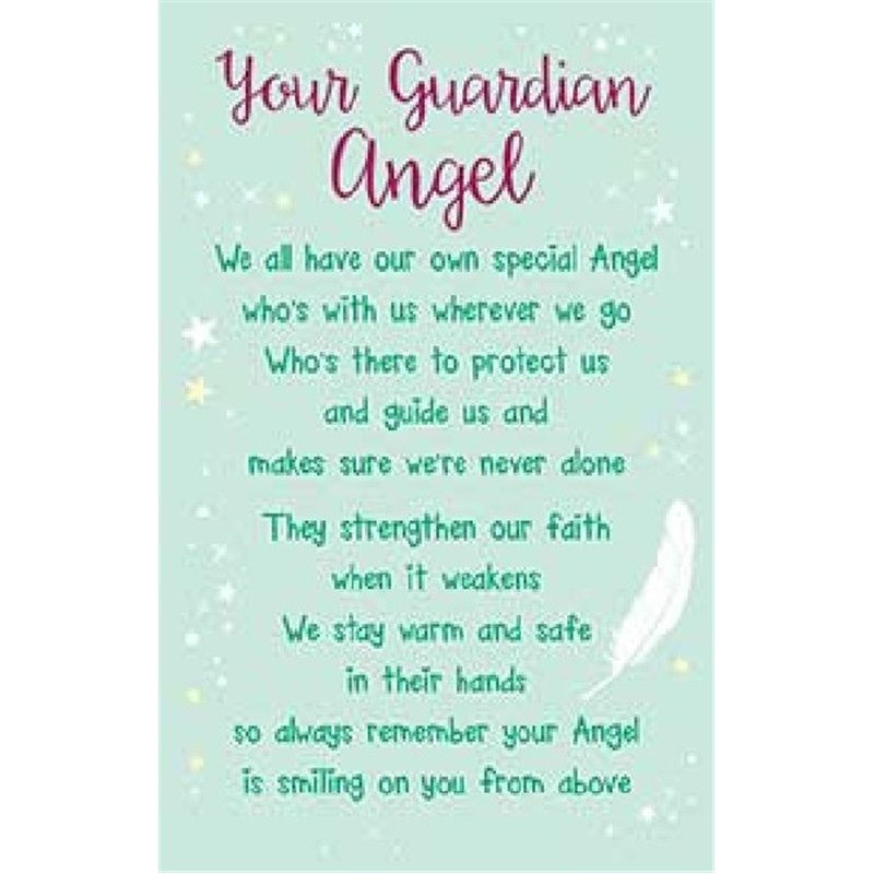 OPEN GUARDIAN ANGEL KEEPSAKE CARD  6S
