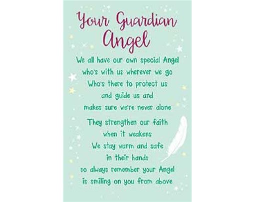 OPEN GUARDIAN ANGEL KEEPSAKE CARD  6S