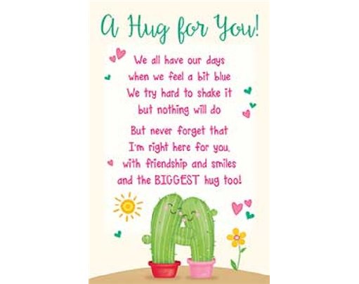 OPEN A HUG FOR YOU KEEPSAKE CARD  6S