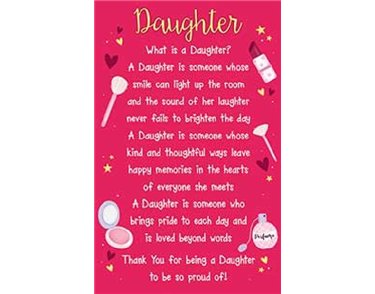 WHAT IS A DAUGHTER KEEPSAKE CARD  6S