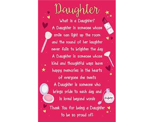 WHAT IS A DAUGHTER KEEPSAKE CARD  6S