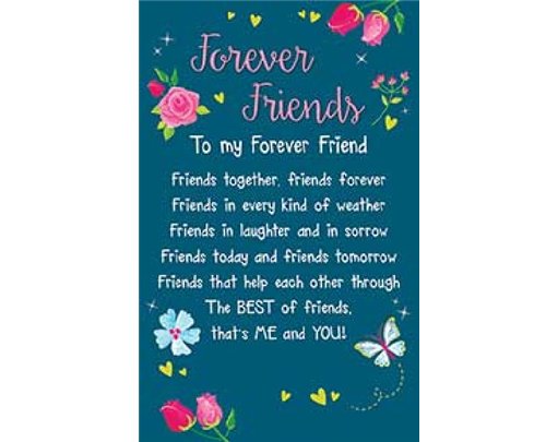 FOREVER FRIENDS KEEPSAKE CARD  6S