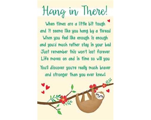 OPEN HANG IN THERE KEEPSAKE CARD  6S