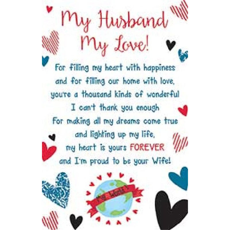 HUSBAND MY LOVE KEEPSAKE CARD  6S