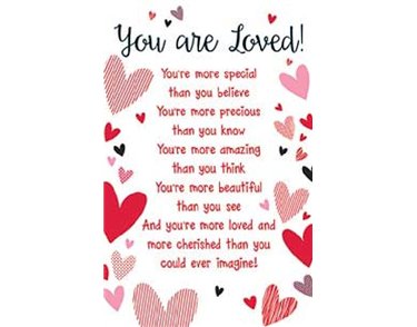 YOU ARE LOVED KEEPSAKE CARD  6S