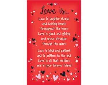 LOVE IS KEEPSAKE CARD  6S