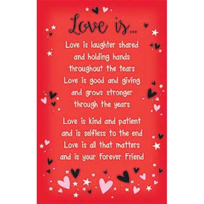LOVE IS KEEPSAKE CARD  6S
