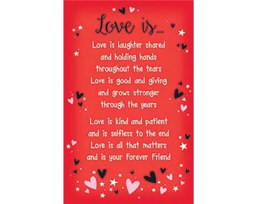 LOVE IS KEEPSAKE CARD  6S