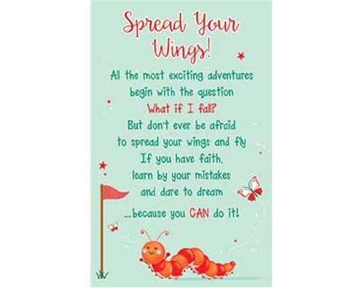 OPEN SPREAD YOUR WINGS KEEPSAKE CARD  6S