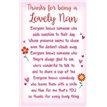 NAN THANKS FOR BEING KEEPSAKE CARD  6S