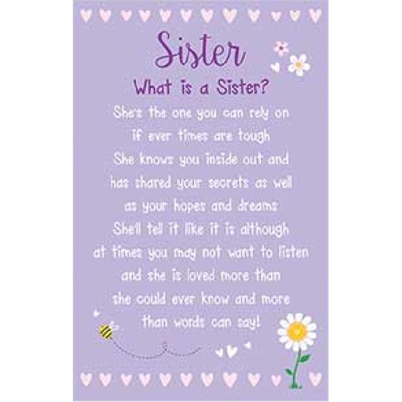 SISTER WHAT IS A SISTER KEEPSAKE CARD  6S