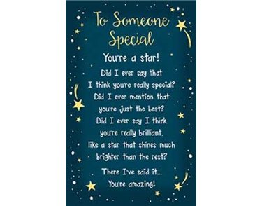 SOMEONE SPECIAL KEEPSAKE CARD  6S