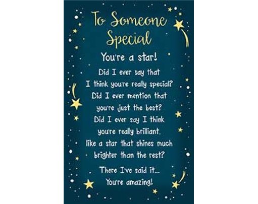 SOMEONE SPECIAL KEEPSAKE CARD  6S