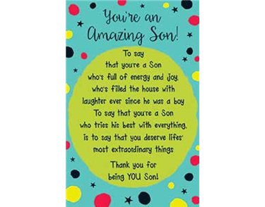 SON YOURE AMAZING KEEPSAKE CARD  6S