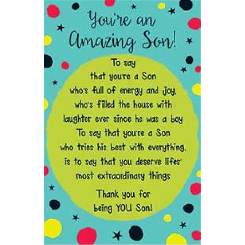 SON YOURE AMAZING KEEPSAKE CARD  6S
